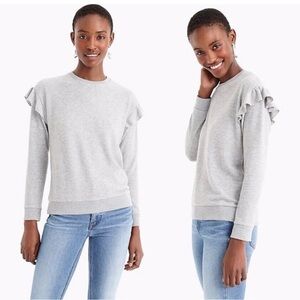 J.Crew Gray Ruffle Sleeve Sweater